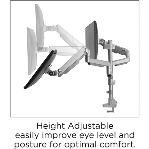 Clean Workspace Upgrade Featuring Versatile Triple Monitor Pole Stand With Rock Solid Build And Smooth Glide Swivel Tilt Control Plus Integrated Usb Charging Ports For Effortless Grommet Installation Gray
