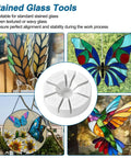 Rock Solid Glass Multi Angle Jig For Stained Glass Art Projects With 3D Soldering Station And Adjustable Copper Foil Vise shown with tools for perfect alignment.