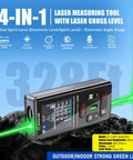 2 In 1 Green Laser Distance Measurer With Cross Line Level For Quick Indoor Outdoor Measuring, 328 Feet Range, on rocky surface