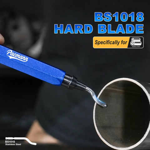Pro Grade Deburring Tool Kit With 11 High Speed Steel Blades And A 360 Degree Rotary Head used on metal pipe