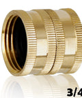 Heavy Duty Brass Garden Hose Adapter 3/4 Inch Dual Swivel Male To Male To Double Female, Rustproof Durable Yard Hose Connector Workhorse For Outdoor Watering RVs And Pressure Washers, 2 Pack