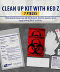 Top Tier Blood Spill Kit And Bodily Fluid Cleanup Set Featuring Heavy Duty Absorbent Powder with gloves and biohazard bags.