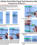 Instruction manual for Heavy Duty Manual Wire Binder Hose Clamp For Diy Home Improvement, shows steps to use stainless steel clamper