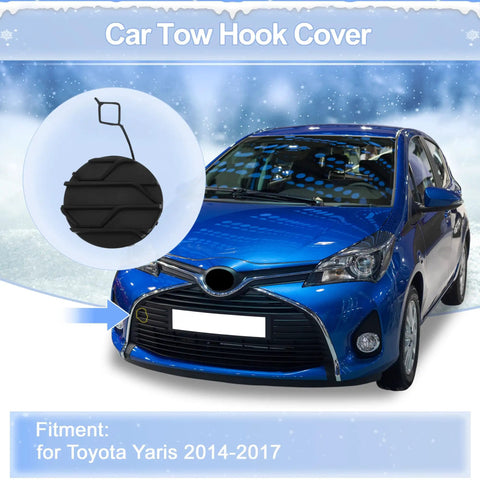 Front Right Tow Hook Cover Cap For Toyota Yaris 2014 2017 Unpainted Plastic Replacement 521270D530 521270DB00 on bumper
