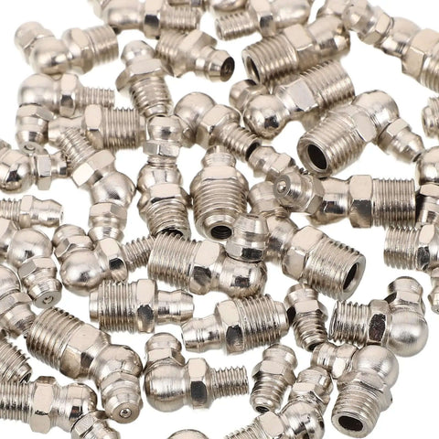 Top Tier 45Pcs Carbon Steel Metric Grease Fitting Kit With M6 M8 M10 Zerk Nipples And Angled Elbows For Auto Garage And Heavy Machinery Maintenance Work carbon steel zerk fittings