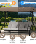Porch Swing Canopy Top Replacement For Outdoor GCS00229C Beige Shade Cover Direct Fit Weatherproof Sun Shield For Your Patio