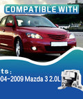 Compatible car engine motor mount for 2004-2009 Mazda 3 2.0L shown with red Mazda vehicle background