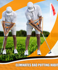 Two golfers using Putt Master Golf Putting Aid Trainer For Precision And Consistency, Patented Pendulum Swing Practice outdoors