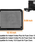 Replacement Nonstick Cooking Rack Tray Set For 10 Quart Air Fryers, carbon steel, 10.16x9.06 inches, shown with air fryer