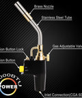 Propane Torch Head Kit With Three Nozzles High Intensity Trigger Start For Soldering Brazing And Welding Map Gas Use