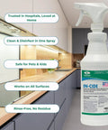 Pro Grade Hospital Disinfectant Spray That Kills Ninety Nine Point Nine Percent MRSA And H1N1 EPA List N Registered in kitchen
