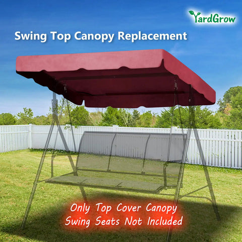 77x43 Swing Canopy Replacement Cover Burgundy Garden Patio Outdoor Top For Porch Swing With Scalloped Edge installed