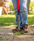 Manual Serrated Garden Edger For Landscaping And Clean Lawn Borders, Steel Tool In Red used on walkway