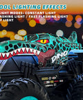 Totally Rad Dinosaur RC Monster Truck for Kids Ages 4 To 7, 1:20 Scale Remote Control Car With Lights And Music, side view