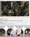 Slate Gold Marble Countertop Contact Paper Peel And Stick Self Adhesive Vinyl Waterproof DIY Friendly Glossy Finish 15.7x118"