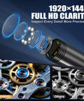 1920P HD Endoscope Camera With Light For Tight Spaces, Ultra Slim 8.5mm Borescope For Pipes, Engines, Walls And Tiny Crevices, Clear View, Handy Illumination, Pro Grade Inspection Tool, 1920x1440 lens graphic