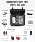 Waterproof Drone Hard Case for Mini 4K, Mini 2 SE, Mini 2 Fly More, custom interior showing compartments for accessories