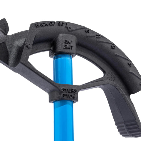 Heavy Duty Conduit Bender For Three Quarters Inch EMT And One Half Inch Rigid IMC Ductile Iron Construction with durable handle