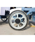 Automated Concrete Screed Machine For Warehouse Flooring And Paving Workhorse Heavy Duty Multi Config Structural Grading Tool With Autonomous Spatial Reference Perfect For Farm Construction And Land Management Jobs, side wheel close-up