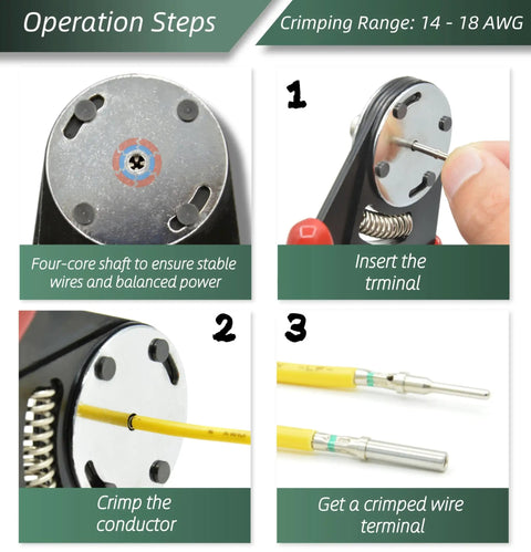 DT Deutsch Connector Kit 482 Piece Waterproof Automotive Electrical Connectors Set with crimping tool operation steps