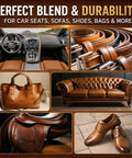 No Sweat Diy Leather Repair Kit For Furniture And Vinyl Self Mixing Compound Fixes scuffs on brown leather couch and car seats.
