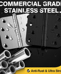 KOLET 4x4 inch ball bearing door hinge set, stainless steel and matte black finish, 3-pack