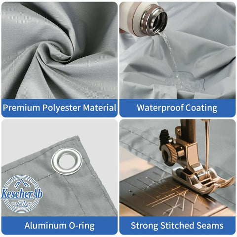 Waterproof Sun Shade Sail 13 by 16 Feet Rectangle With Grommets UV Blocking Shade Cloth For Backyard Deck Patio Garden, Light Gray