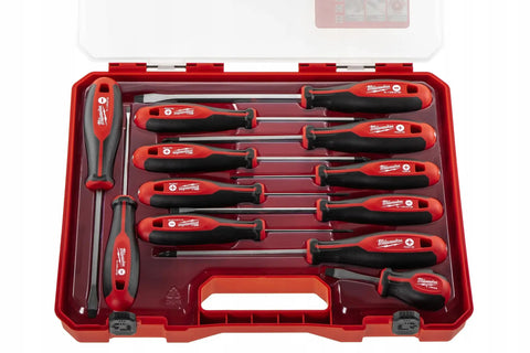 12 Piece Tri Lobe Screwdriver Set With Anti Roll Handles And Three Sided Collar For Solid Grip Permanent Visible ID Markings
