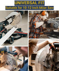 Dust Collection Hood With LED Light for 10 Inch and 12 Inch Miter Saws Universal Fit Heavy Duty Miter Saw Dust Collector Hood in use