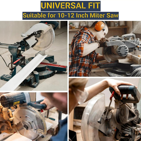 Dust Collection Hood With LED Light for 10 Inch and 12 Inch Miter Saws Universal Fit Heavy Duty Miter Saw Dust Collector Hood in use