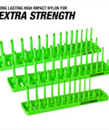 Six Tray Socket Organizer For SAE And Metric Sockets Fits One Quarter, Three Eighths, And One Half Inch Drives Stores 40 Deep Well And 40