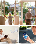 Smart WiFi Door Chime With Real Time Alerts And Window Or Door Sensor Alarm For Home And Biz Push Notifications Via Tuya Smart Life App Kid Safety And Dementia Care Remote Monitoring Made Easy white sensor on door and app alert