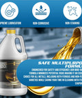 EvapLube 2200 Heavy Duty Penetrating Oil For Metal Multipurpose Lubricant With Easy Removal Large Capacity Spray Ideal For Industrial Metal Forming And Stamping 1 Gallon Jug displayed with oil pouring.