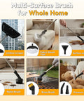 Multi-Surface Brush set for 2500W Portable Handheld Steam Cleaner delivering powerful 160C hot steam for cleaning.