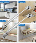 Dual 200N 45Lb Gas Struts For Heavy Lids, 10 Inch Soft Close Gas Spring Hinges installed on cabinets and toy boxes