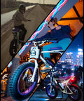 750W Fat Tire Electric Bike for Adults With Wheelie Capability, featuring 20x4 fat tires and city commuting use, at dusk and night settings