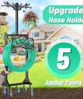Heavy Duty Free Standing Garden Hose Holder Stand With Two Shepherd Hooks Detachable Metal Hose Storage Rack for outdoor yard