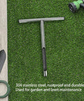 Stainless Steel Soil Sampler Probe With 12 Inch T Handle For Quick Core Sampling on grass, showing durable 304 stainless steel tool.
