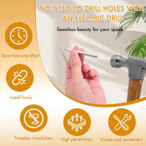 Image illustrating installation process with Double Head Skirting Nails For Seamless Baseboard Install With Invisible Finish.