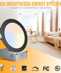12 Pack 4 Inch Ultra Thin LED Recessed Ceiling Light With Junction Box in modern living room, dimmable 5CCT selectable.