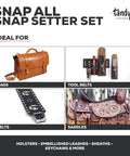 Leather Snap Setter Kit For Clean Consistent Installations At Home DIY Ready Tools For Belts Wallets Bags And Apparel Repairs
