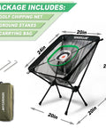 Indoor And Outdoor Chipping Net With Mat Golf Practice Target With Tee And Balls Center Target And 3 Dynamic Baskets Stable Aluminum Frame