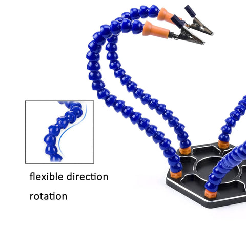 Soldering Station With Six Flexible Helping Hands Arms For DIY Soldering And Electronics Assembly Repair Modeling And Hobby Projects
