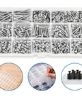 1128 Piece Hex Socket Head Cap Bolt Set M3 Stainless Steel Allen Screws Kit For Machinery And Auto DIY Projects Gearhead Approved Durable Fasteners For Repairs And Upgrades, plastic organizer with M3 screws and nuts