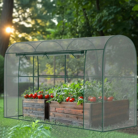 Crop Cages For Garden Plants, Large 9.8 Ft Long By 3.3 Ft Wide By 6 Ft High Plant Protection Tent With Zippered Door, Raised Bed Cover, Wind Resistant Garden Bed Enclosure For Vegetables And Flowers, Easy To Assemble