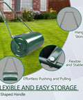 9.5 Gallon Tow Behind Lawn Roller Water And Sand Fillable Garden Drum With U Shape Handle for seeding and sod maintenance on grass