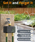 Brass WiFi Sprinkler Timer for Garden Hose 2 Zone Smart Water Timer with Alexa and Google Home on garden wall