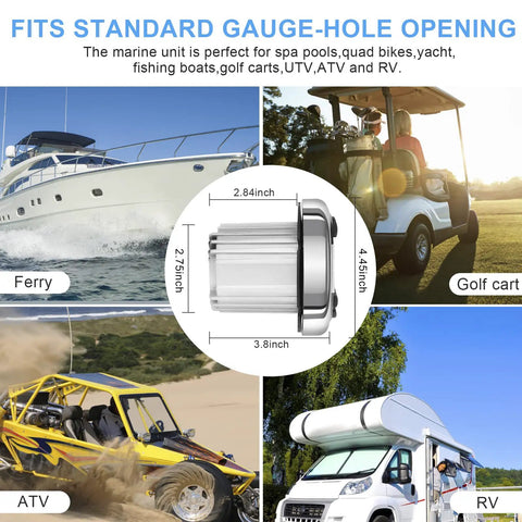 Waterproof Marine Boat Stereo Receiver With IPX5 Water Resistance And UV Coating HD LCD Display Bluetooth Music Player diagram