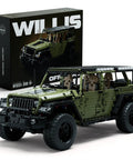 4x4 Off Road Car Building Kit For Adults With Open Roof And Doors, Military Style Model Set, 2899 Piece Collector Gift