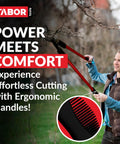 Bypass Lopper 28 Inch Tree Trimmer With 1.25 Inch Clean Cut Capacity used by person for easy pruning on tree branch